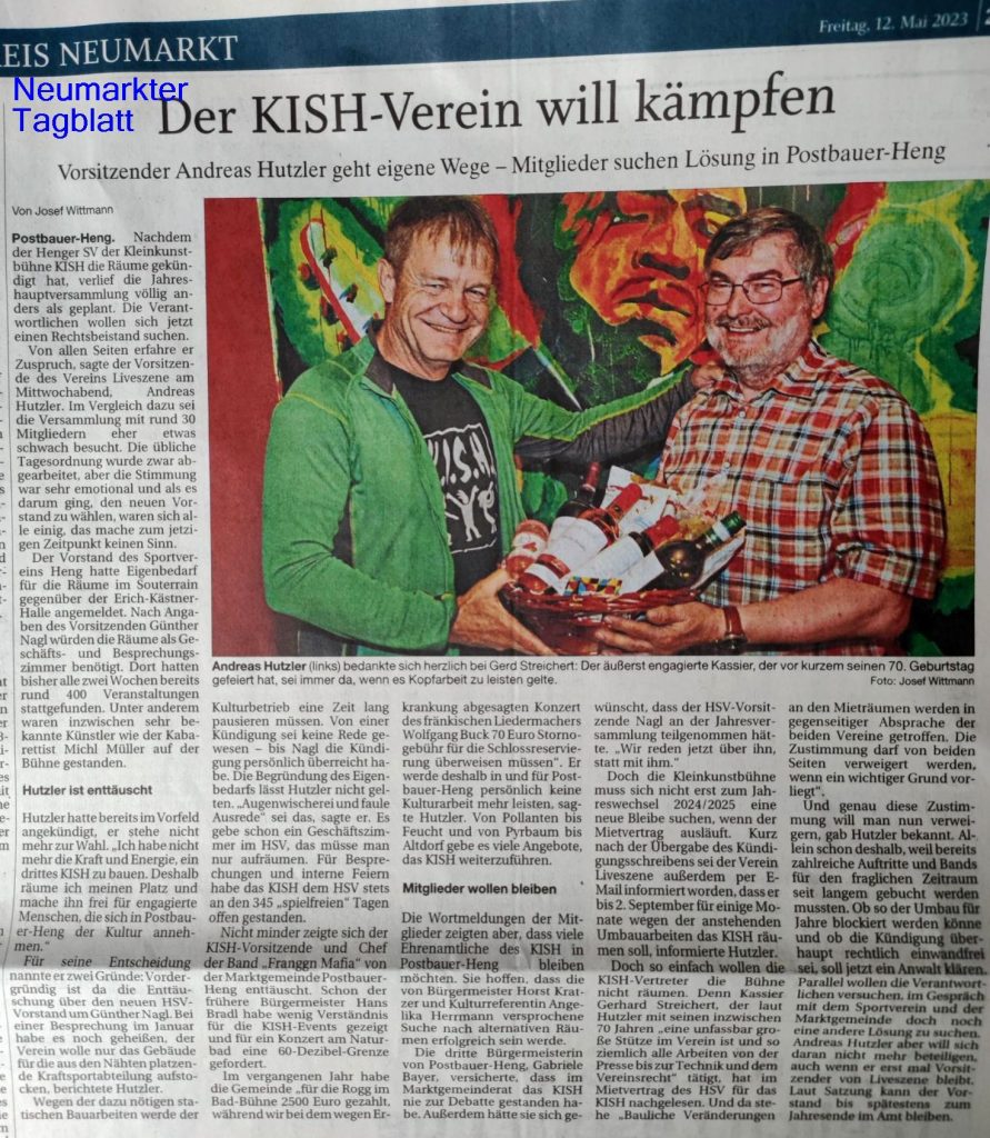 KiSH-Versammlung Neumarkter Tagblatt
